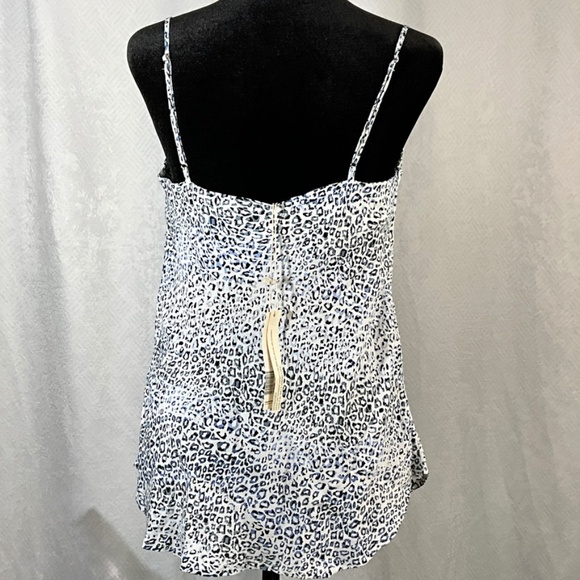 Lovestitch Blue Leopard Print Cowl Neck Cami Top NWT Adjustable Straps Y2K - Picture 2 of 11